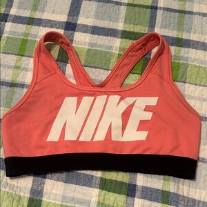 Nike Women's Coral and Black Sports Bra